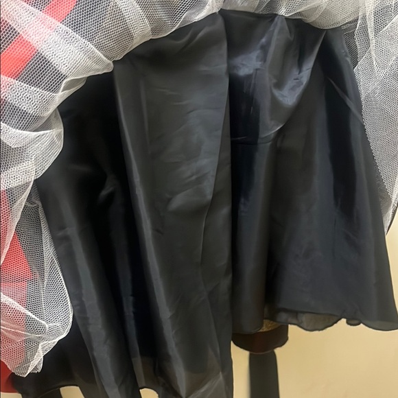 Black, Red and Glitter Gold Elegant Fit and Flare Sleeveless Pleated Dress Girl - Picture 17 of 17